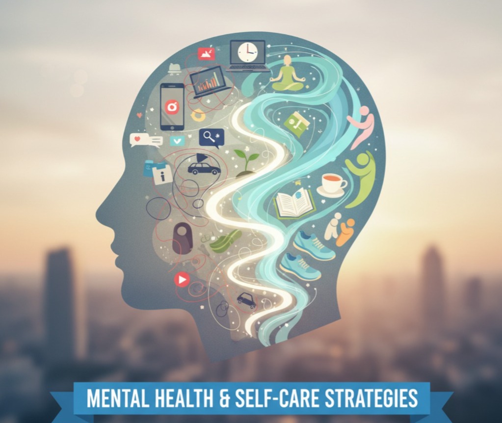 A woman practicing mental health and self-care strategies through meditation