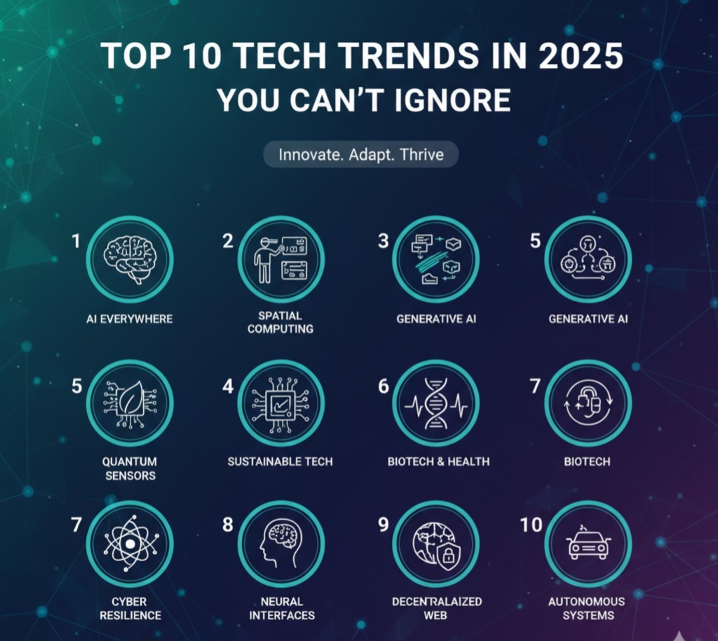 Top 10 Tech Trends in 2025 You Can’t Ignore Top 10 Tech Trends in 2025 – Artificial Intelligence