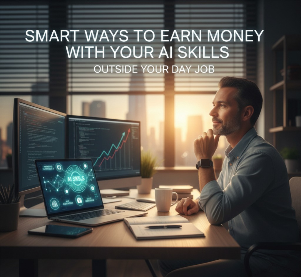 Smart Ways to Earn Money with Your AI Skills Outside Your Day Job AI template selling for passive income