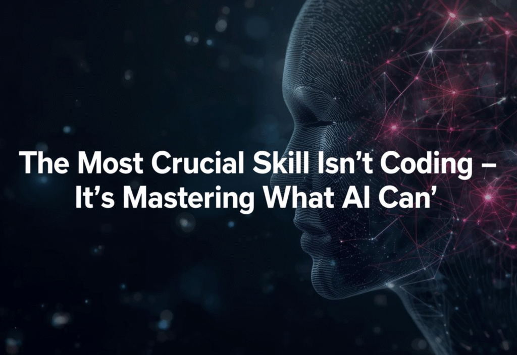 Human collaborating with AI in a modern workplace