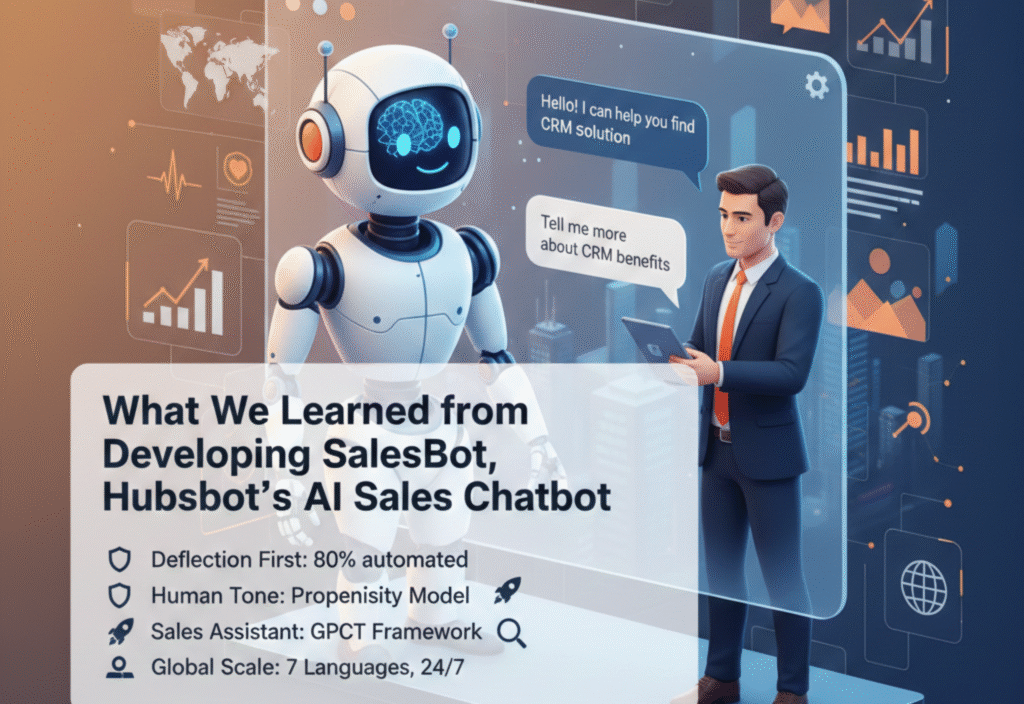 What We Learned from Developing SalesBot, HubSpot’s AI Sales Chatbot HubSpot AI sales chatbot assisting in lead qualification and personalized sales conversations