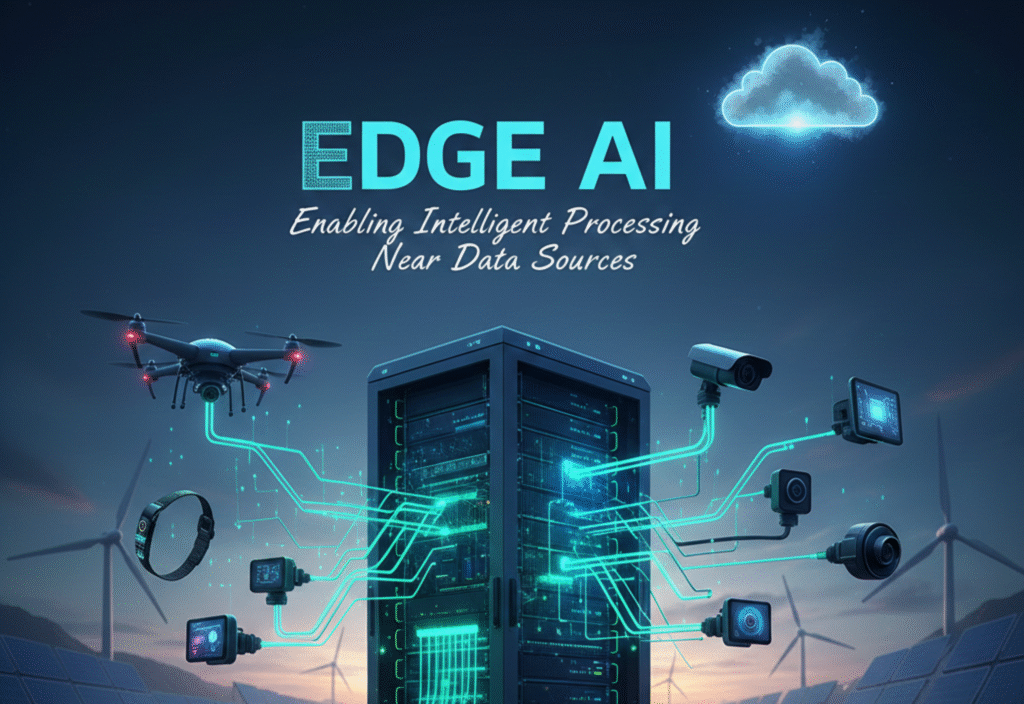 Edge AI device processing data locally near the source