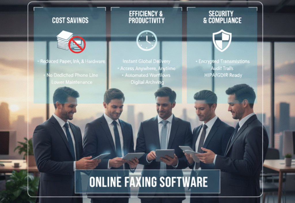 Sending an online fax from a computer using secure e-fax software