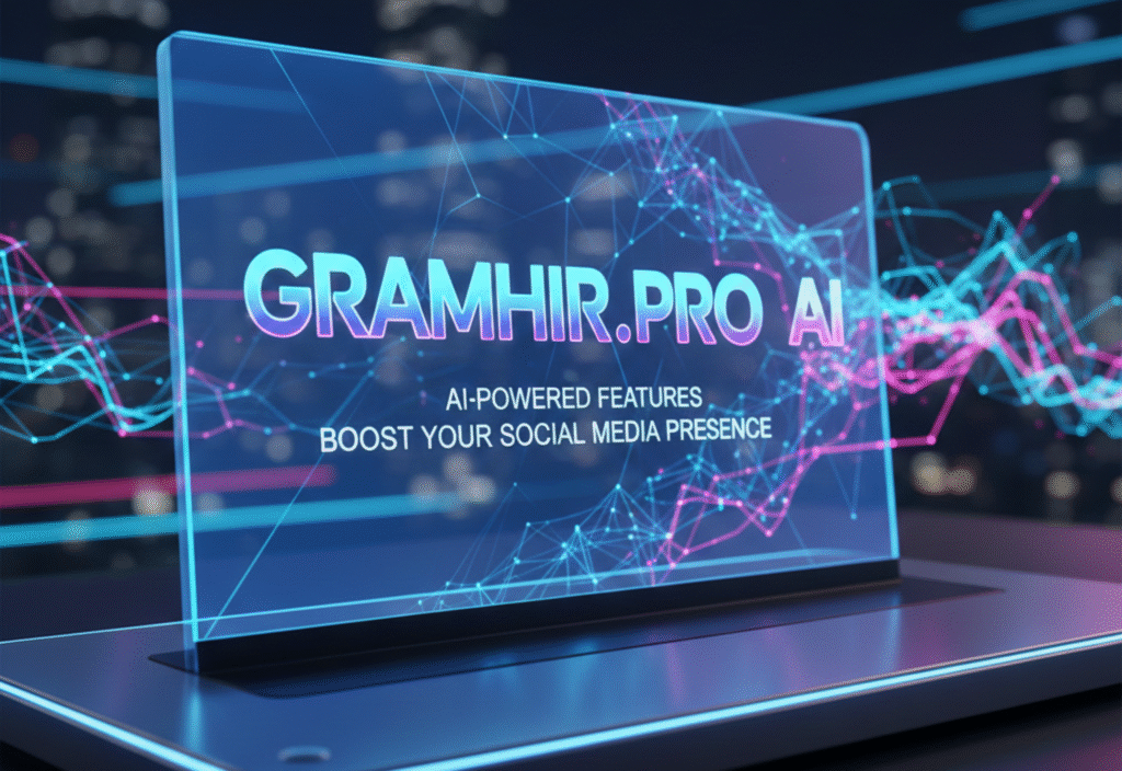 Gramhir.Pro AI Social Media dashboard showing AI-powered analytics and content tools