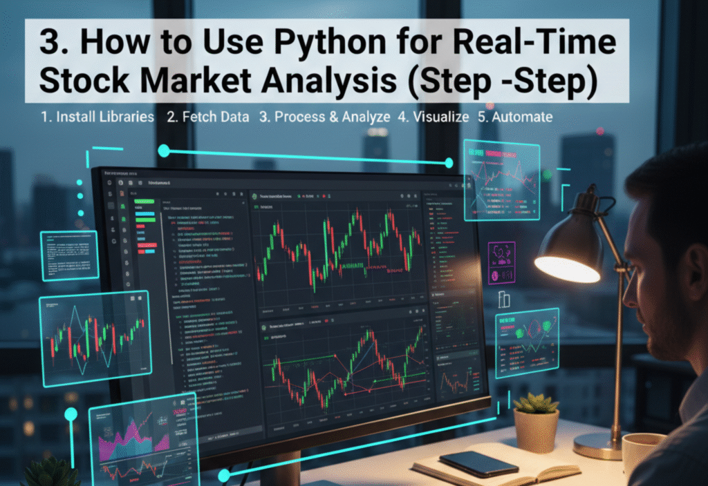 How to Use Python for Real-Time Stock Market Analysis (Step-by-Step) Graph of real-time stock market data displayed using Python for analysis