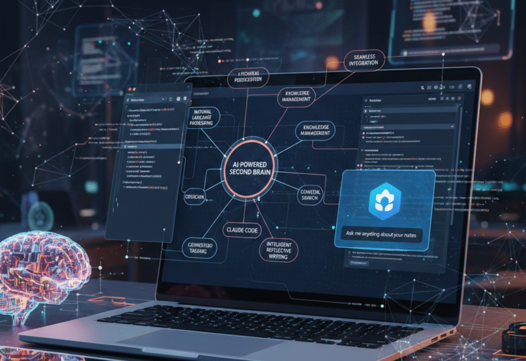 Creating an AI-Powered Second Brain: Obsidian Meets Claude Code Illustration of an AI-powered second brain connecting notes in Obsidian with Claude Code assistance