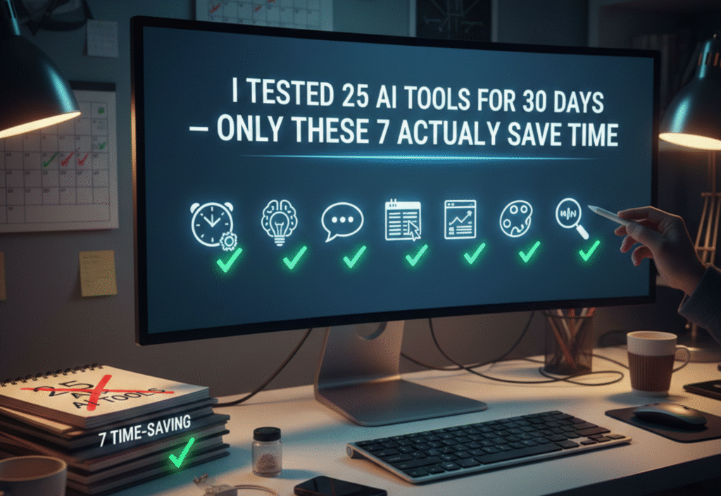 I Tested 25 AI Tools for 30 Days — Only These 7 Actually Save Time AI tools that save time comparison