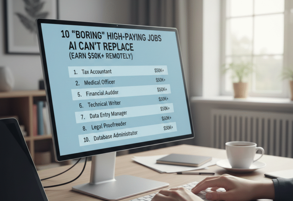 Jobs AI can’t replace – boring high-paying remote careers earning $50K+