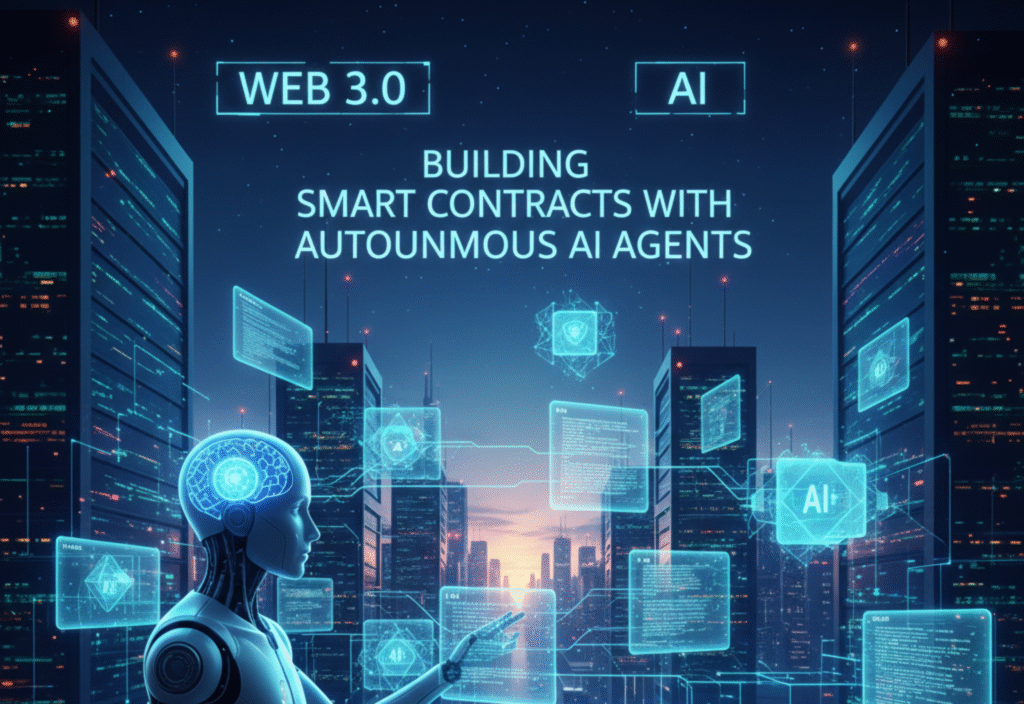 AI-powered smart contract executing autonomously on a blockchain network