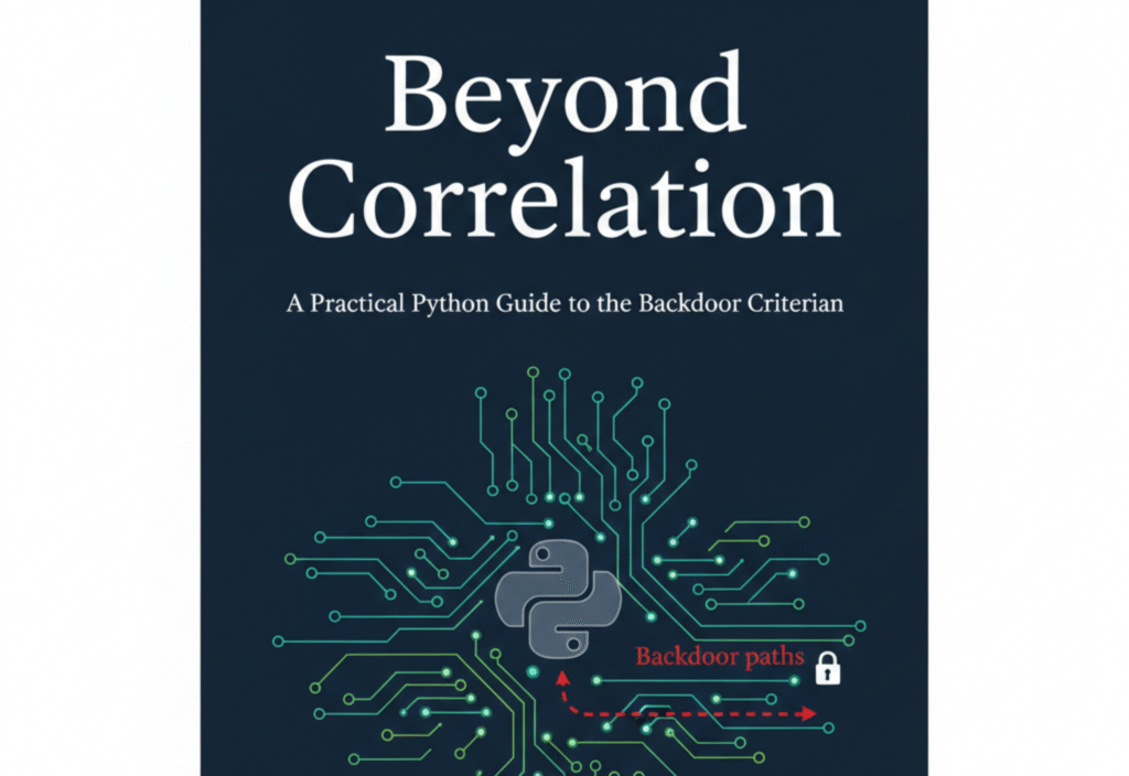 Diagram showing backdoor paths between treatment and outcome variables