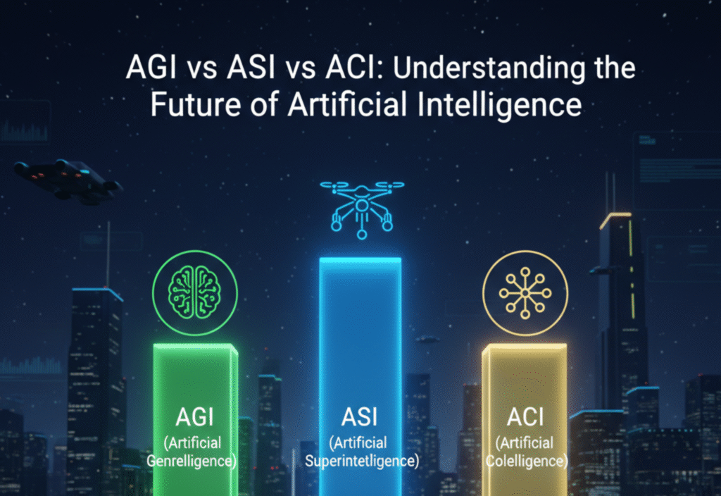 Future of artificial intelligence showing AGI ASI and ACI evolution