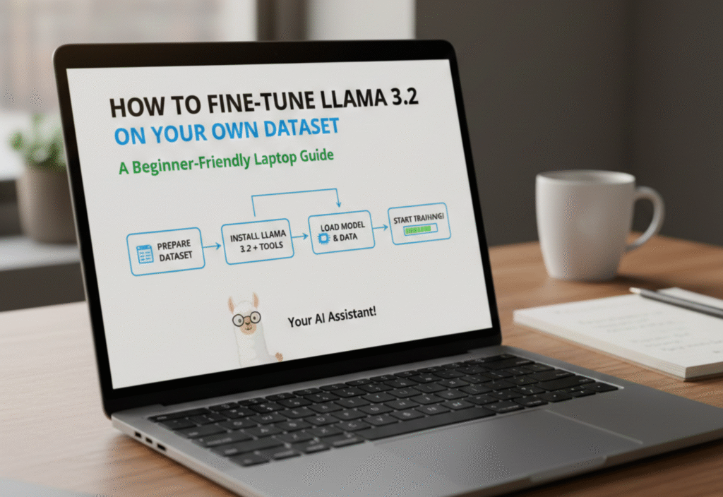 Fine-tuning LLaMA 3.2 large language model on a laptop using Python and Hugging Face”