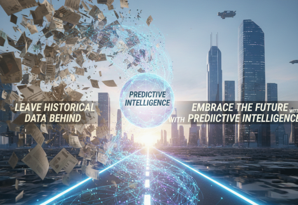 Leave Historical Data Behind: Embrace the Future with Predictive Intelligence Predictive intelligence dashboard showing business forecasts and analytics