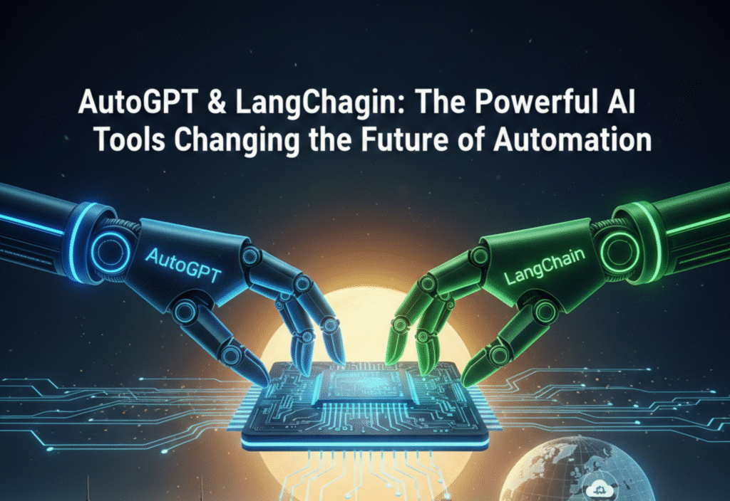 AutoGPT and LangChain AI automation tools working together for intelligent workflows