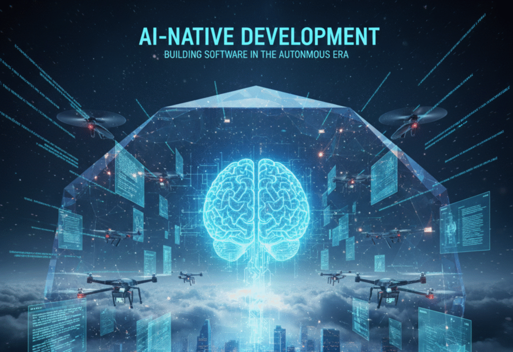 “AI-Native Development workflow showing autonomous software processes