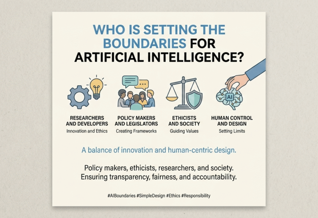 Who I Setting the Boundaries for Artificial Intelligence? image bana kr do english hedaing ky sath bana kr do