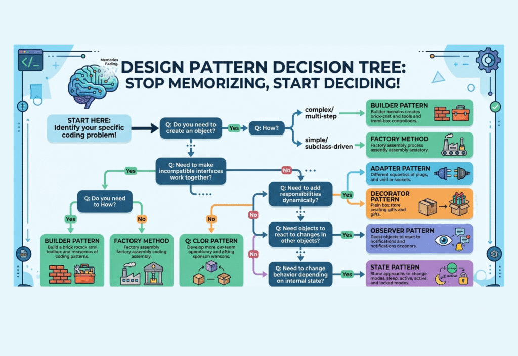 Design Pattern Decision Tree for choosing the right software design pattern