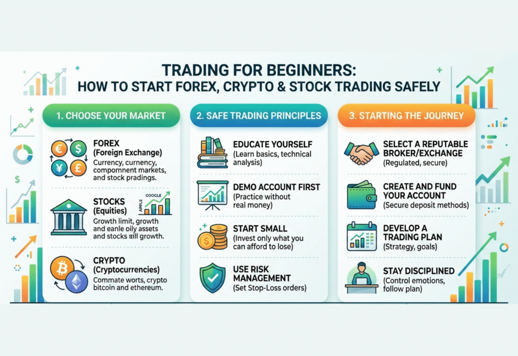 Trading for Beginners: Forex, Crypto & Stock Guide