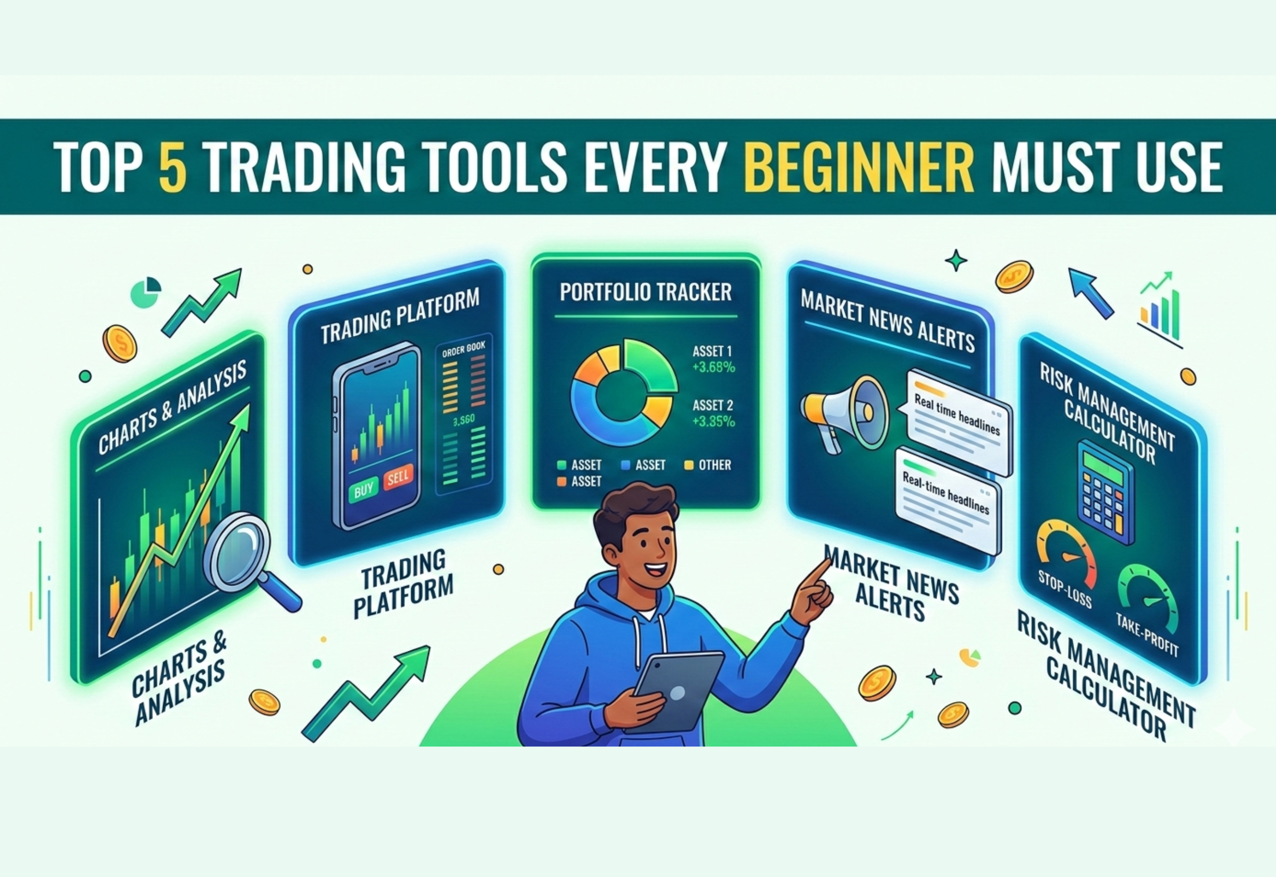 Top 5 Trading Tools for Beginners in Forex, Stocks & Crypto