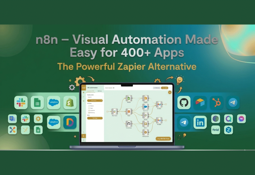 n8n – Visual Automation for 400+ Apps connecting multiple services
