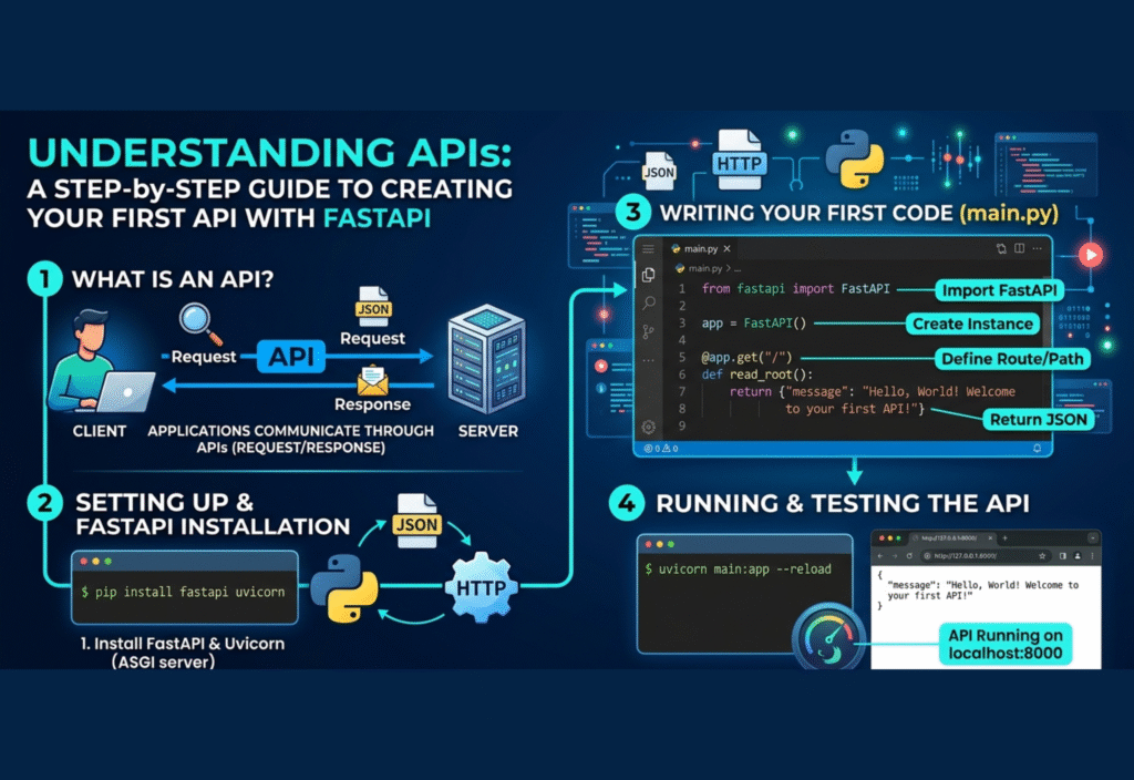 build your first API with FastAPI step by step beginner guide illustration