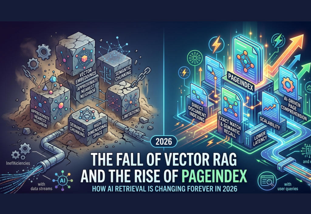 Vector RAG limitations 2026 and PageIndex AI retrieval comparison diagram