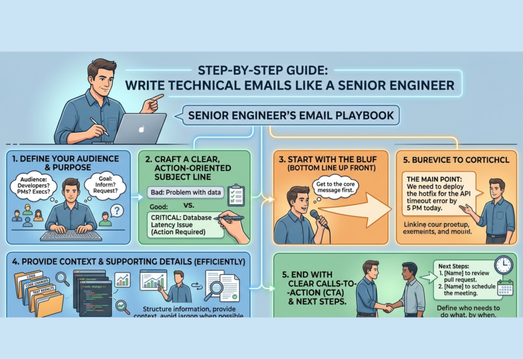 Professional technical emails example written like a senior engineer