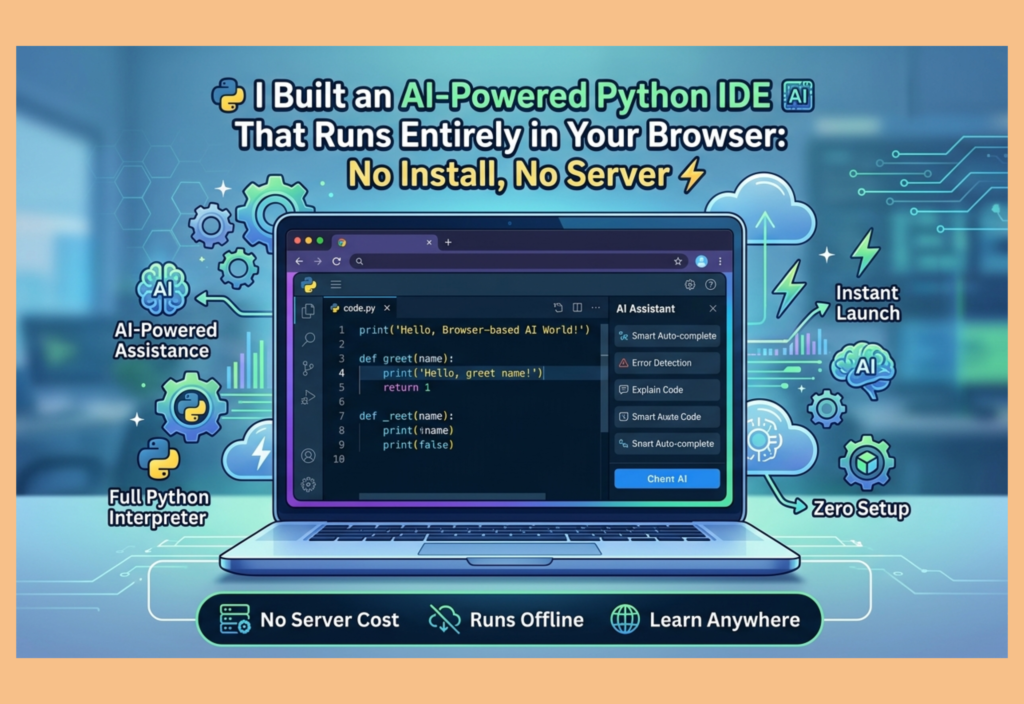 AI Python IDE running directly in browser with code editor and AI assistant for Python programming
