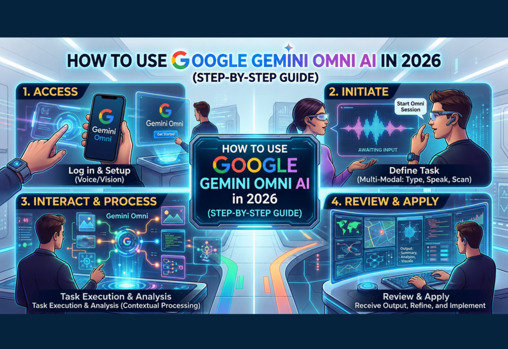 How to Use Google Gemini Omni AI in 2026 (Step-by-Step Guide) User creating AI videos with Google Gemini Omni AI using text prompts and editing tools in 2026